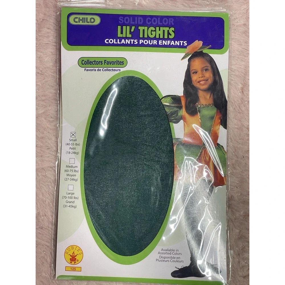 Lil‎ Tights Girls Kids Small (40-55lbs) Green Solid #125 Halloween Costume